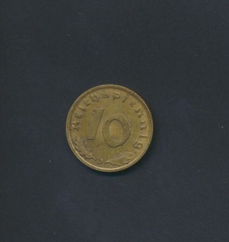 Münze Deutsches Reich Drittes Reich 10 Reichspfennig 1939 D