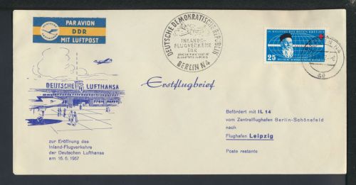 Brief Flugpost DDR Berlin Erstflugbrief SST InlandFlugverkehr Deutsche Lufthansa