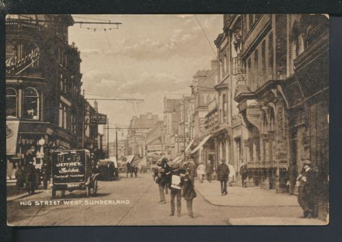 Ansichtskarte Großbritannien Sunderland Hig Street West Reklame Auto Oldtimer