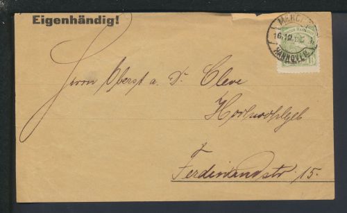Motiv Pferde Brief Eigenhändig Stadtpost Privatpost Merkur Hannover 1896