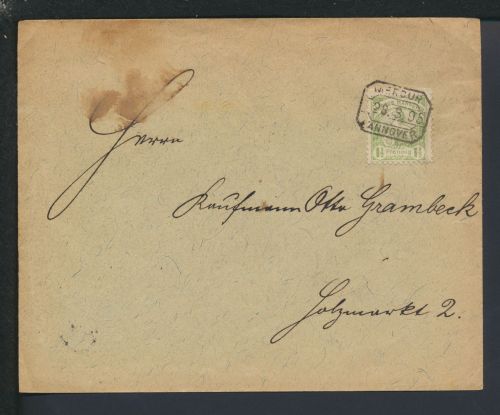 Motiv Pferde Brief Stadtpost Privatpost Merkur Hannover 1895
