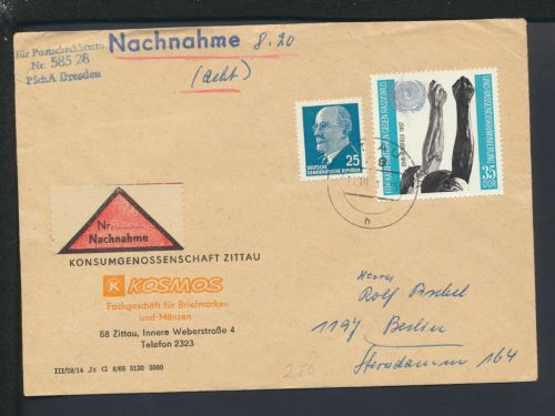 Brief Nachnahme DDR Zittau Sachsen Berlin