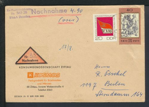 Brief Nachnahme DDR Zittau Sachsen Berlin