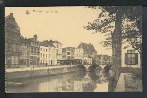 Ansichtskarte Belgien Malines Mechelen Quai au Sel Brücke