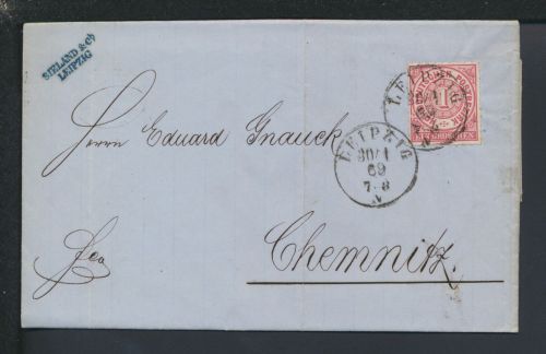 Brief Altdeutschland NDP Norddeutscher Bund Sachsen Leipzig Chemnitz 1869