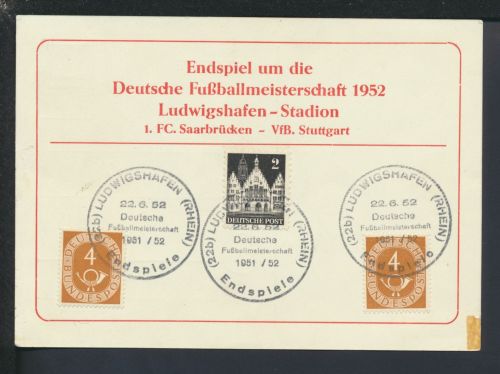 Sport Fussball Bund inter. Anlasskarte Ludwigshafen Rheinland-Pfalz SST