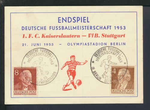 Sport Fussball Bund inter. Anlasskarte Luftpost Berlin Olympiastadion