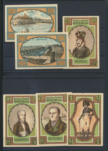 Banknote Geldschein Notgeld Seebad Kolberg Ostsee Ostgebiete Pommern Polen