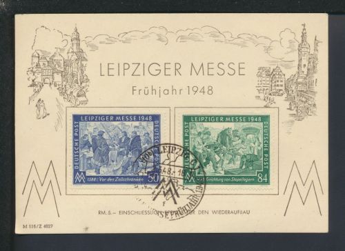SBZ Karte Sowjetische Besatzungszone Leipzig Sachsen SST Messe Frühjahr 1948