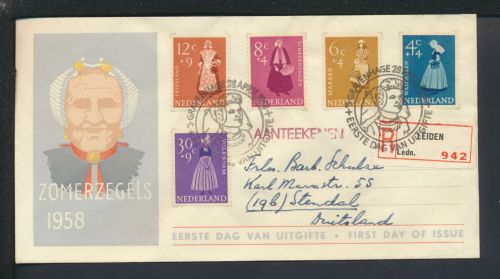 Niederlande 712-716 Fürsorge Leiden SST Zomerzegels 1958 Trachten Stendal