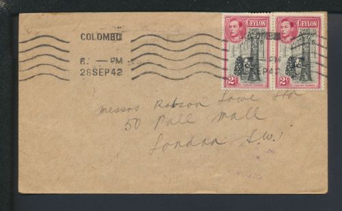 Britische Kolonien Brief Colombo Ceylon Sri Lanka London Großbritannien MEf
