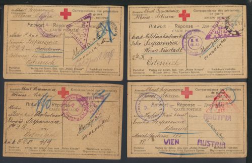 Russland Atbasar Kriegsgefangenenpost Wien Österreich Lot Korrespondenz 7 Karten