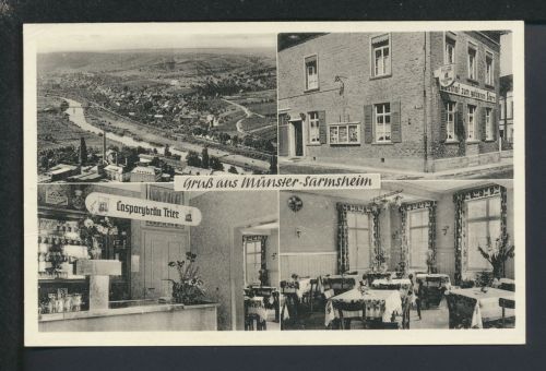 Reklame Bier Casparybräu Trier Ansichtskarte Münster-Sarmsheim Rheinland-Pfalz