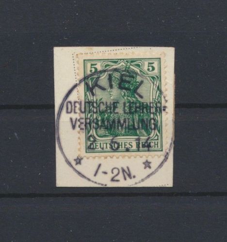 Germania Briefstück Deutsches Reich SST Kiel Schleswig-Holstein Deutsche Lehrer