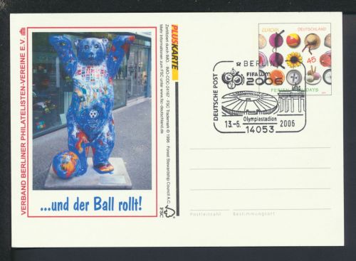 Sport Olympia Berlin Ganzsache Bund SST Olympiastadion FIFA WM 2006