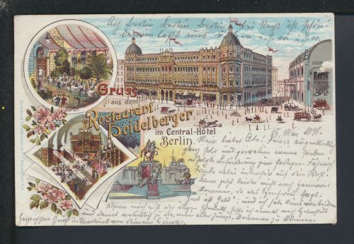 Litho Ansichtskarte Berlin Central Hotel Hannover Niedersachsen 1898
