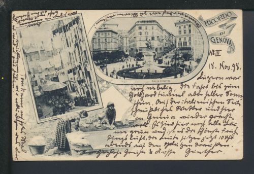 Ansichtskarte Genua Italien Piazza Corvetto Potsdam Brandenburg 1898