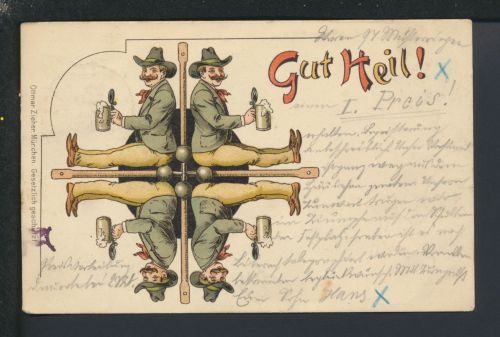 Sport Turner Litho Ansichtskarte Cannstadt Baden-Württemberg Gut Heil Memmingen