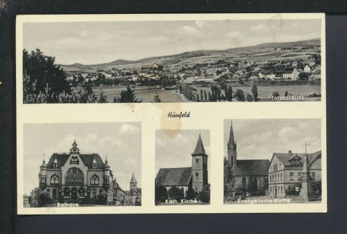Ansichtskarte Hünfeld LK Fulda Hessen Rathaus Kirchen Falkensee Brandenburg