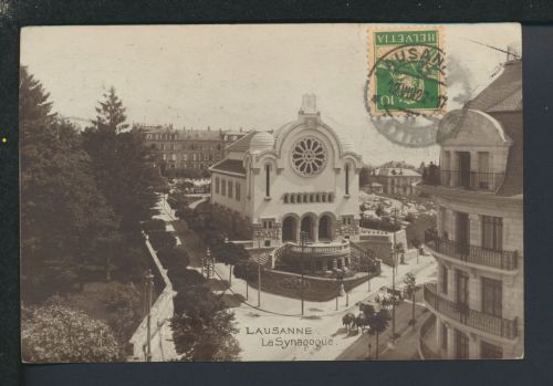 Judaika Ansichtskarte Schweiz Lausanne Synagoge Paris Frankreich
