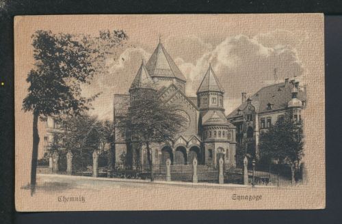 Judaika Ansichtskarte Chemnitz Sachsen Synagoge Geithain 1921