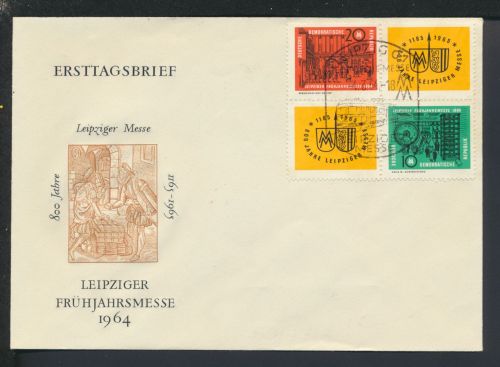 Leipzig Sachsen DDR Brief Zusammendruck Leipziger Frühjahrsmesse 1964