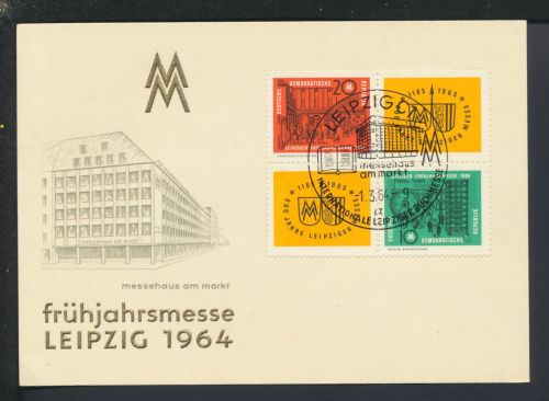 Leipzig Sachsen DDR Brief Zusammendruck Leipziger Frühjahrsmesse 1964