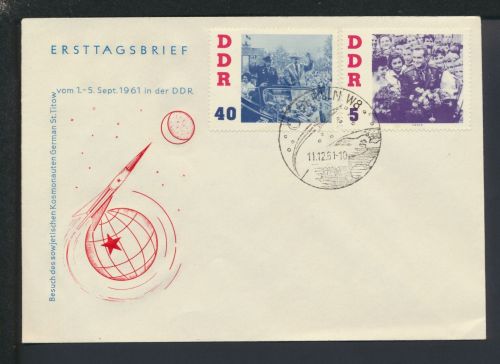 Berlin DDR Brief SST Besuch des Sowjetischen Kosmonauten German St Titoow 1961