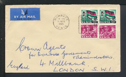 Afrika Airmail Kenia Mombasa London Großbritannien