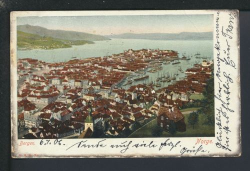 Ansichtskarte Norwegen Bergen Landeck Schlesien Ostgebiete Polen 1906