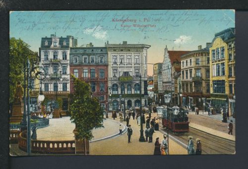 Strassenbahn Ansichtskarte Königsberg Ostgebiete Ostpreußen Kaiser Wilhelm Platz