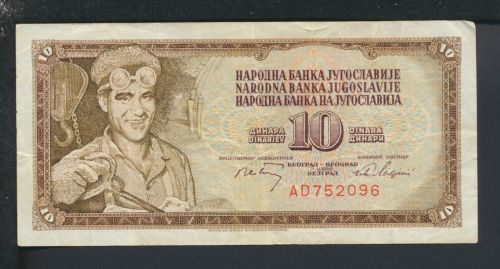 Geldscheine Banknoten Jugoslavien Europa 10 Dinar 1978 IV