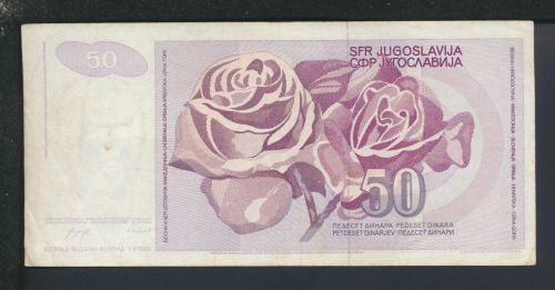 Geldscheine Banknoten Jugoslavien Europa 50 Dinar 1990 III