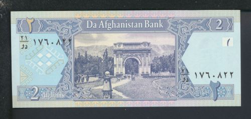 Geldscheine Banknoten Afghanistan Asien 2 Afghanis I UNC