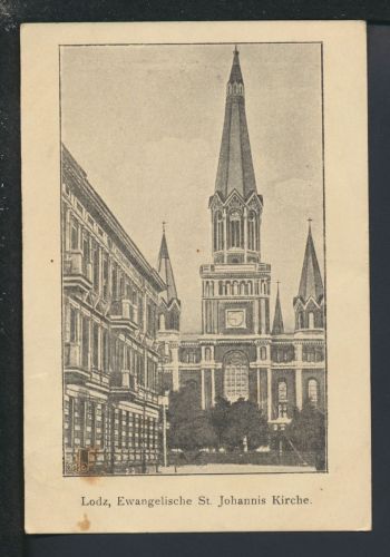 Künstler Ansichtskarte Lodz Polen Evangelische St Johannis Kirche Feldpost Penig