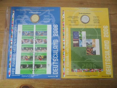 Münzen Silber Sammlung Sport Fussball alle 4 FIFA Numisblätter WM 2006 a 10 €