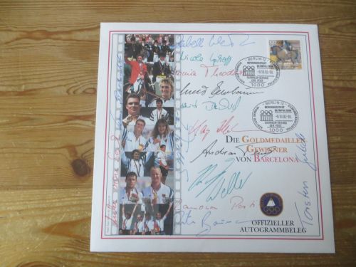 Autogramme Sport Olympia deutsche Goldmedailliengewinner Olympische Spiele 1992
