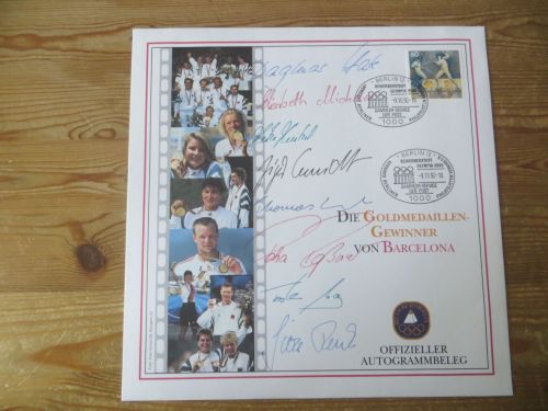 Autogramme Sport Olympia deutsche Goldmedailliengewinner Olympische Spiele 1992