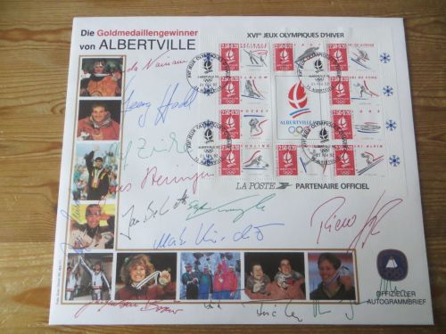 Autogramme Sport Olympia deutsche Goldmedailliengewinner Olympische Winterspiele