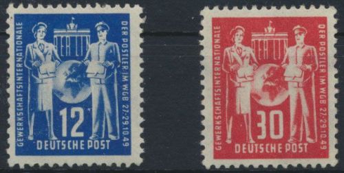 ????????????????? Plattenfehler DDR 243-244 Postgewerkschaft Brandenburger Tor Berlin Luxus postfrisch Kat 24,-
