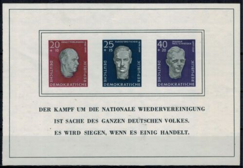DDR 1958 Block 15 Gedenkstätte Buchenwald tadellos postfrisch KatWert 60,00