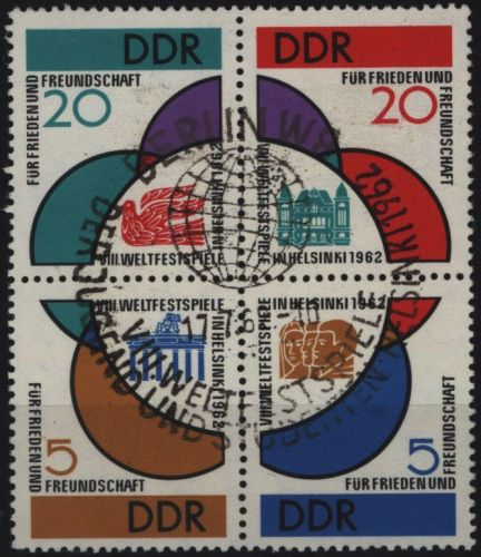 Sport DDR 901-904 Viererblock Weltfestspiele der Jugend Sonder-ESST Kat 70,00
