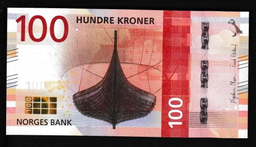 Geldscheine Banknoten Norwegen 100 Kronen 2016 I UNC