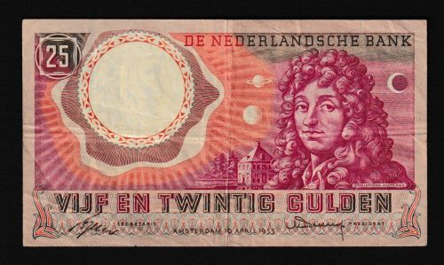 Geldscheine Banknoten Niederlande 25 Gulden 1955 Boerhave II-III