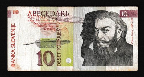 Geldscheine Banknoten Slowenien Europa 10 Tolar 1992 III-IV