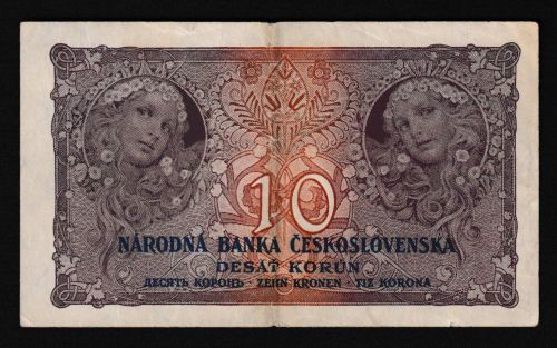 Geldscheine Banknoten Tschecheslowakei 10 Korun 1927 III