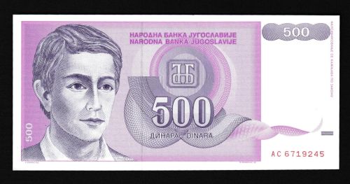 Geldscheine Banknoten Jugoslawien 500 Dinar 1992 I UNC