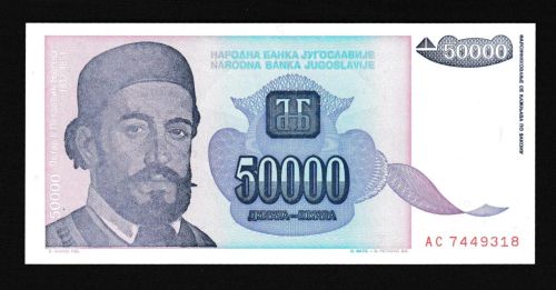 Geldscheine Banknoten Jugoslawien 50000 Dinar 1993 I UNC
