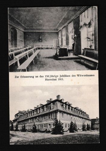 Ansichtskarte Herrnhut Sachsen 150 Jahre Witwenhaus 1911 selt. Innenansicht