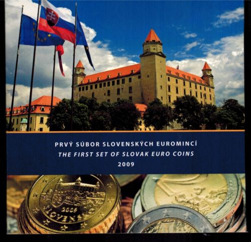 Münzen Slowakei 2009 offizieller Kursmünzensatz mit zusätzlicher Silbermedaille